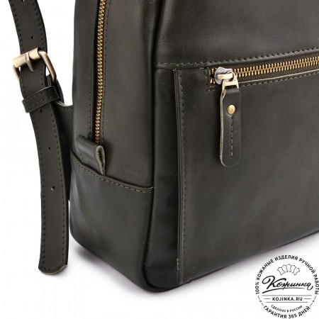 Кожаный рюкзак "Джессика" (хаки гладкая кожа)